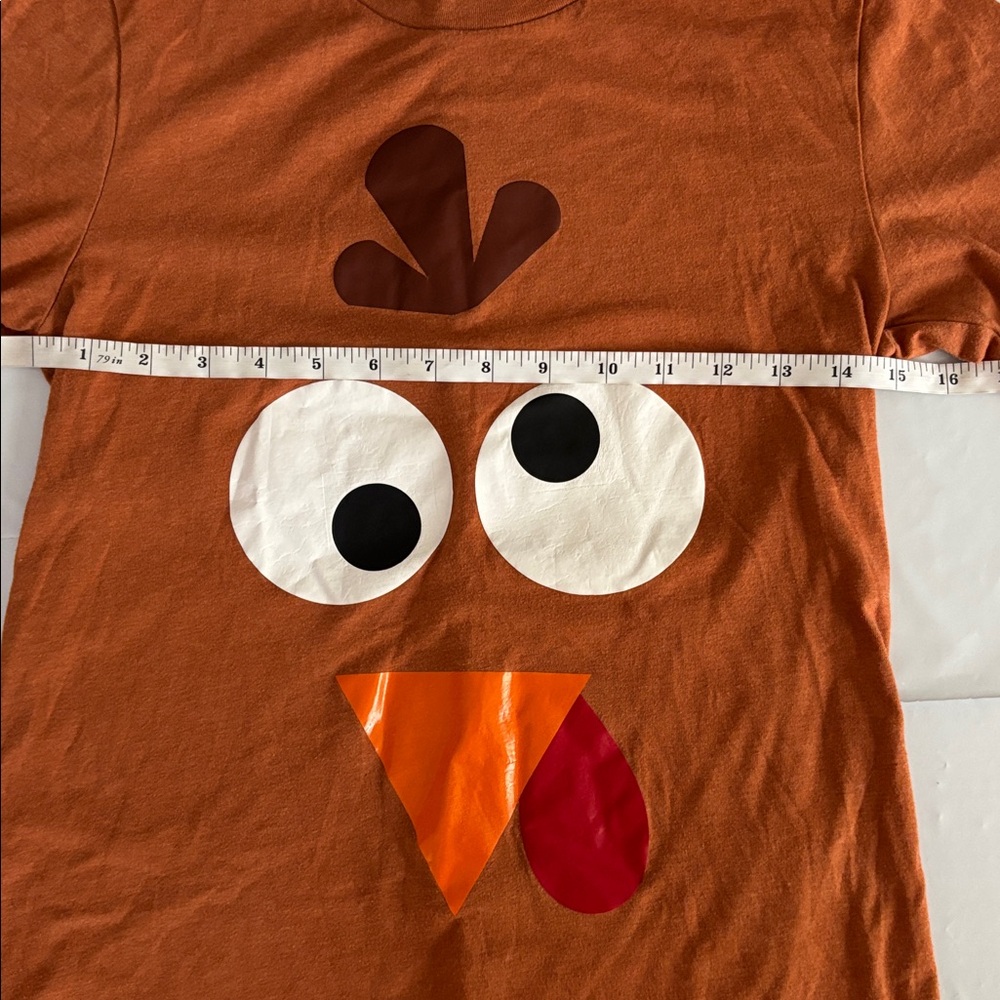 Bella Canvas Thanksgiving Turkey Graphic Tee Burnt Orange Sz S - Picture 4 of 7